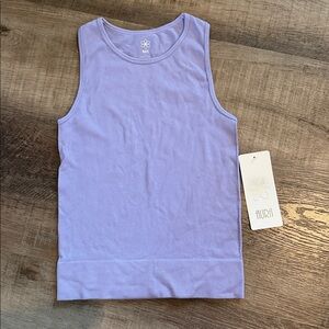 Aura womens Lavender Ribbed Sleeveless Tank Top
